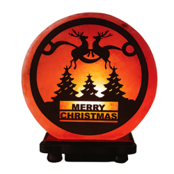 Лампа от хималайска сол - Merry Christmas, розова 5 kg