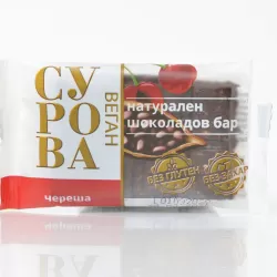 Сурова - натурален шоколадов бар 27г, череша