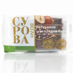 Сурова - натурален шоколадов бар 27г, лешник