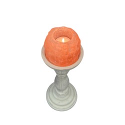 Комплект свещник от хималайска сол със стойка Красавицата и Звяра 400 gr